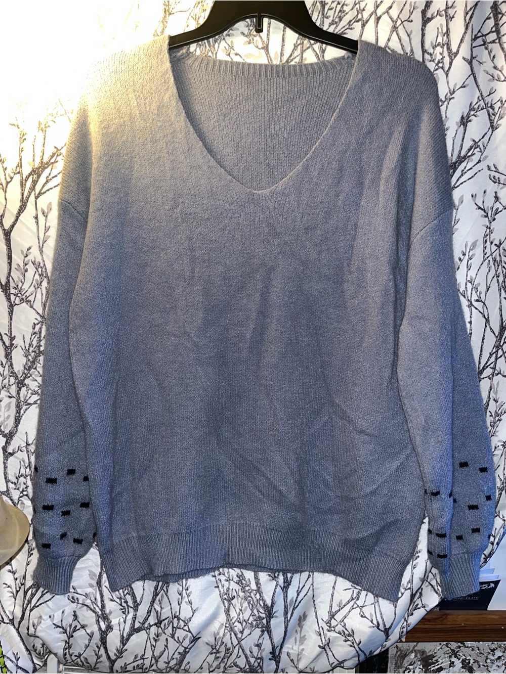 V-Neck Women's Sweater in Light Blue